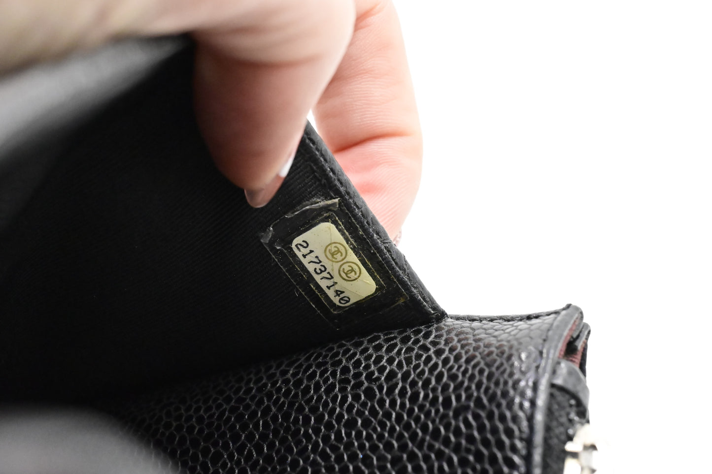 Chanel Wallet on Chain in Black Mattelassé Caviar Leather