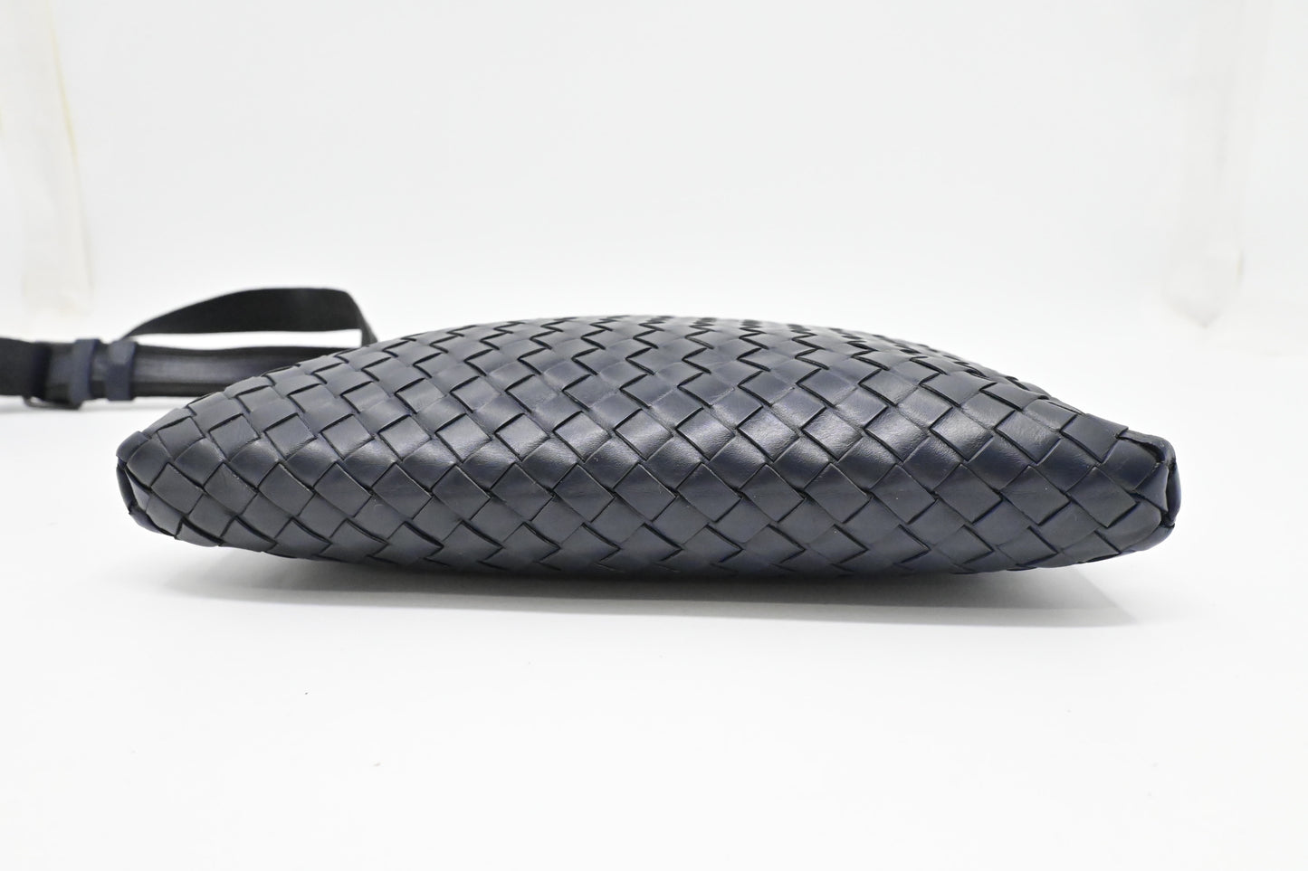 Bottega Veneta Small Crossbody in Dark Blue Intrecciato Leather