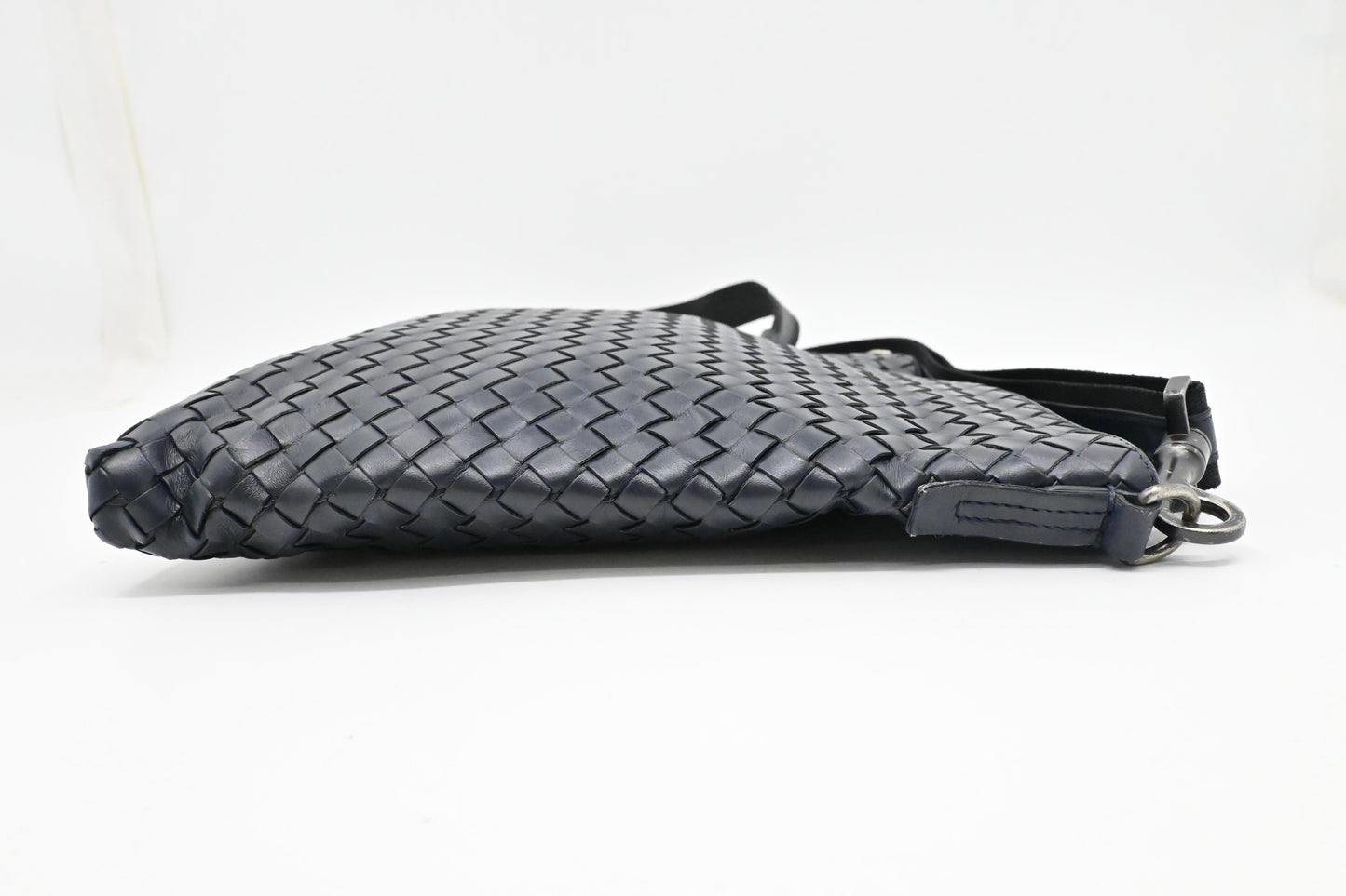 Bottega Veneta Small Crossbody in Dark Blue Intrecciato Leather