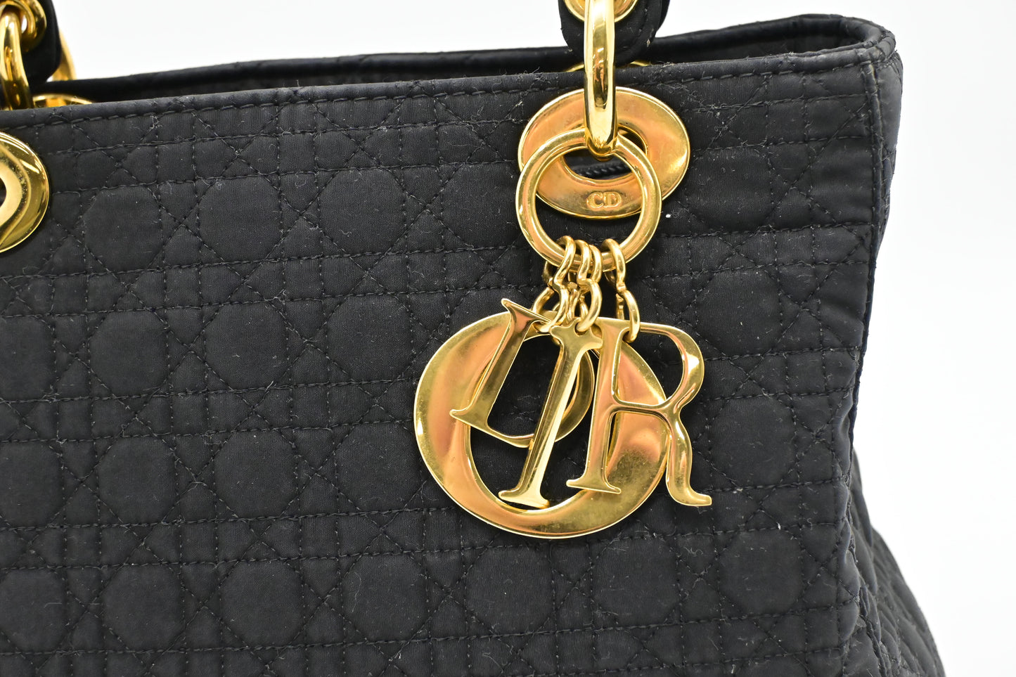 Dior Small Lady Dior in Black Nylon Canvas
