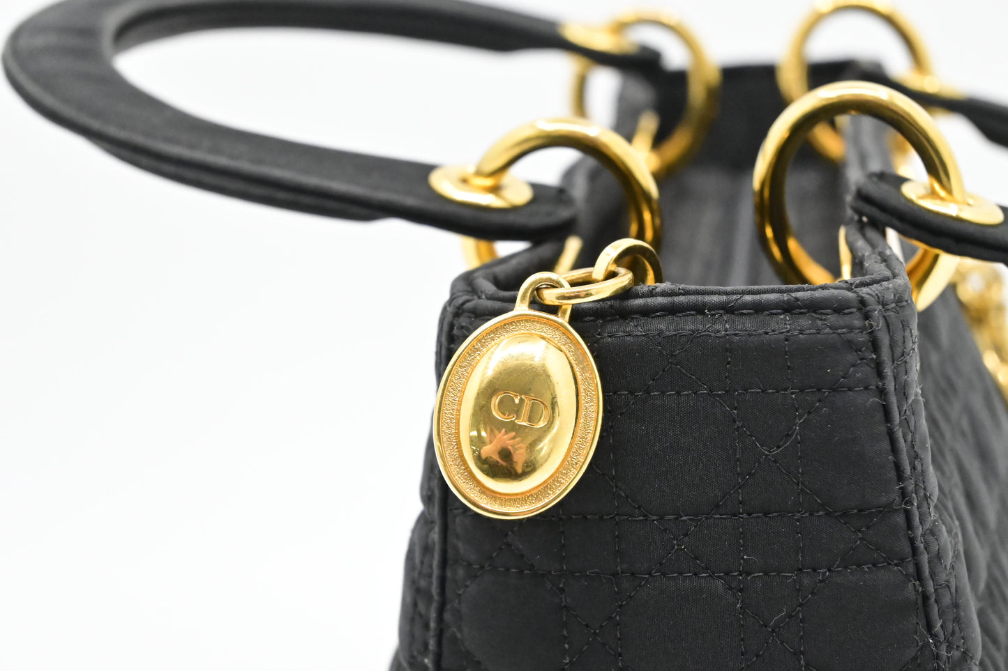 Dior Small Lady Dior in Black Nylon Canvas