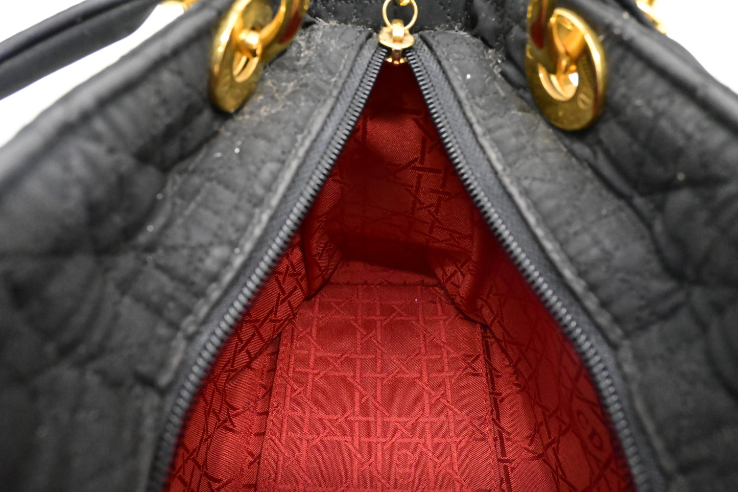 Dior Small Lady Dior in Black Nylon Canvas