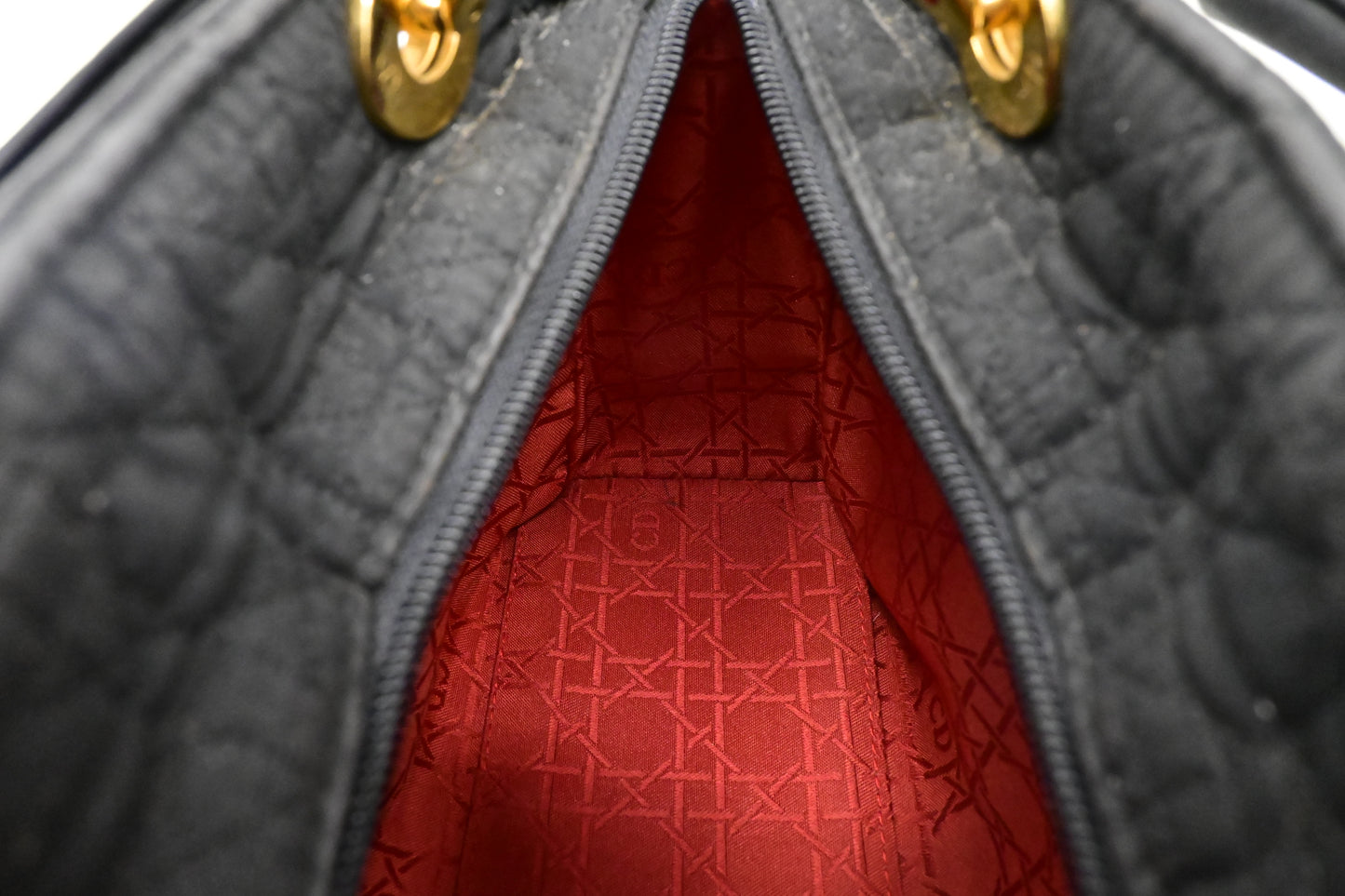 Dior Small Lady Dior in Black Nylon Canvas