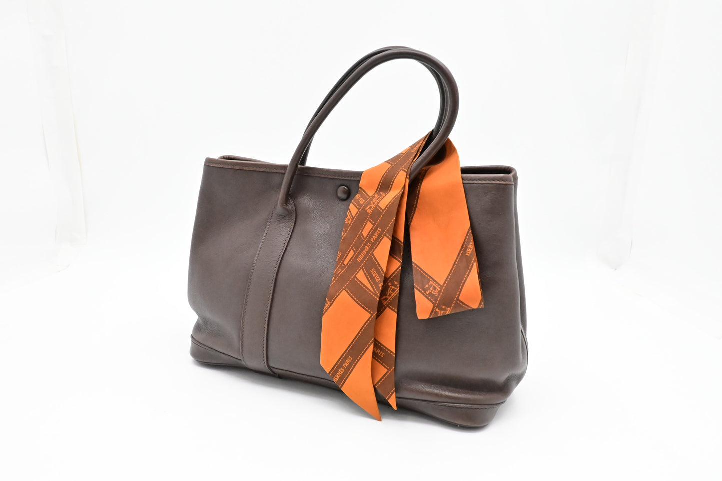 Hermes Bolduc Garden Party TPM in Chocolate Swift Leather
