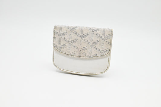 Goyard Coin Case in White Goyardine Canvas