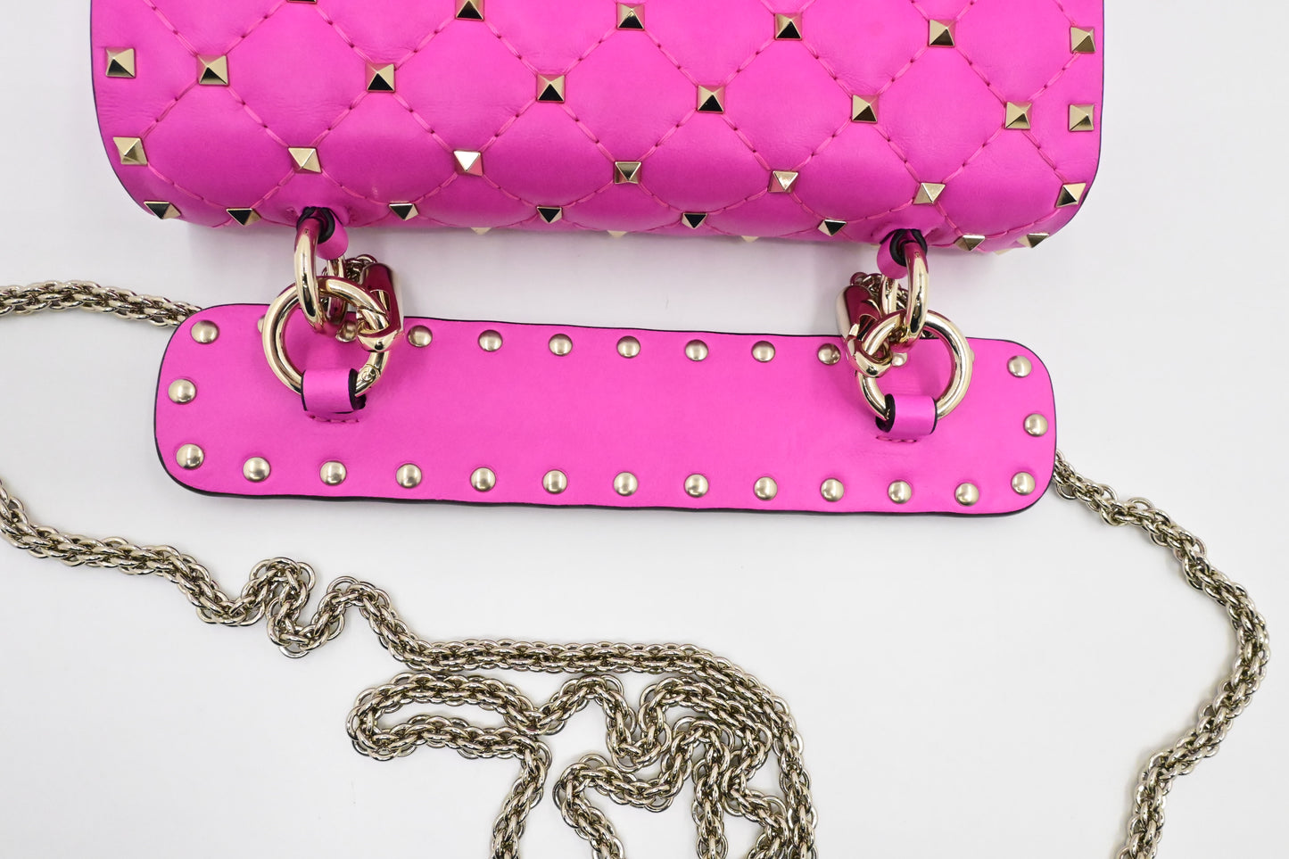 Valentino Small Rockstud Handbag in Pink Leather