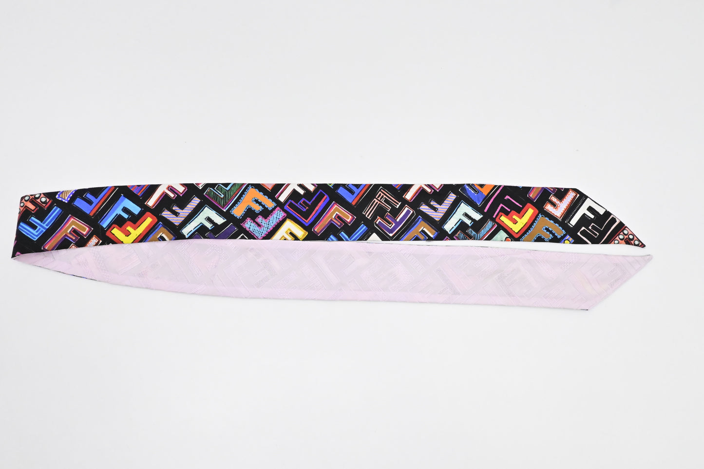 Fendi Fun Fair Wrappy Bandeau in Black and Multicolor Silk