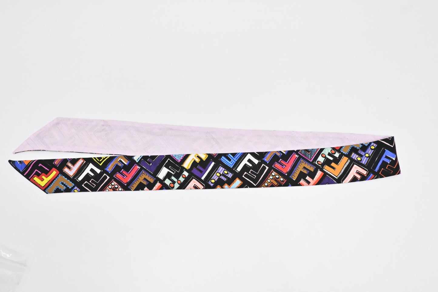 Fendi Fun Fair Wrappy Bandeau in Black and Multicolor Silk