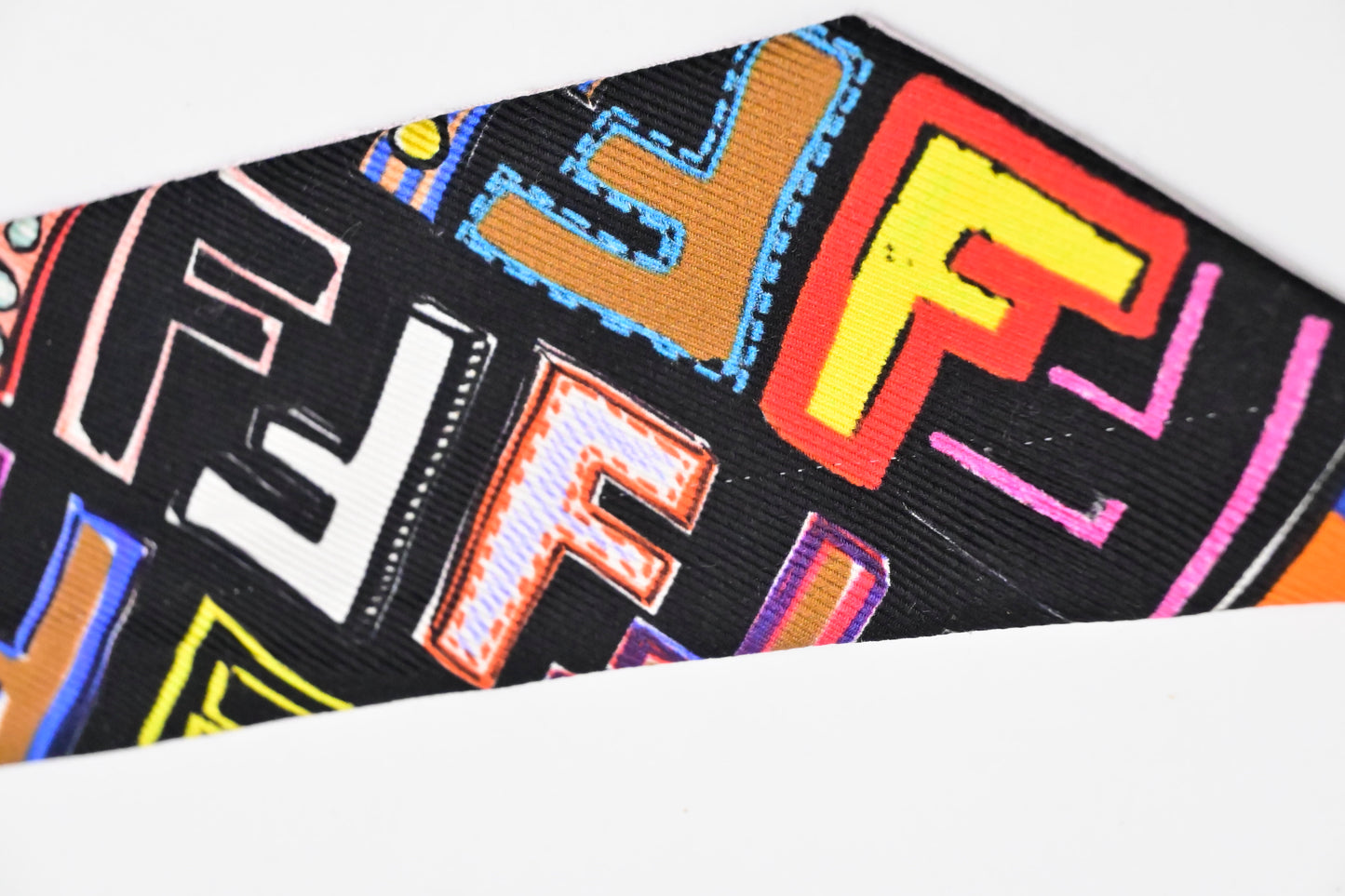 Fendi Fun Fair Wrappy Bandeau in Black and Multicolor Silk