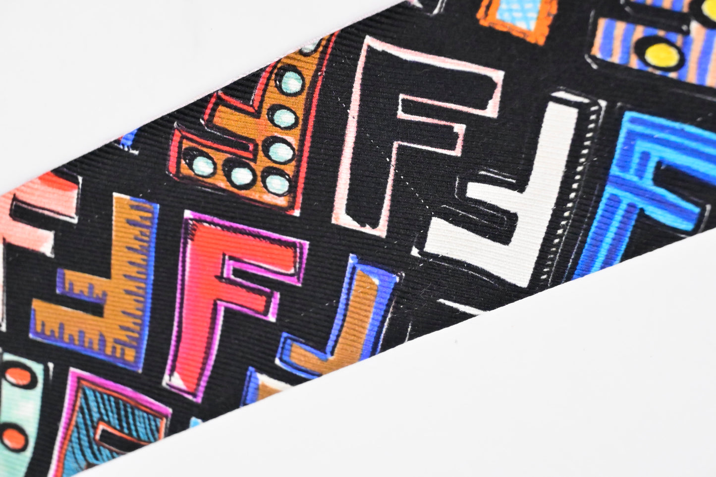 Fendi Fun Fair Wrappy Bandeau in Black and Multicolor Silk