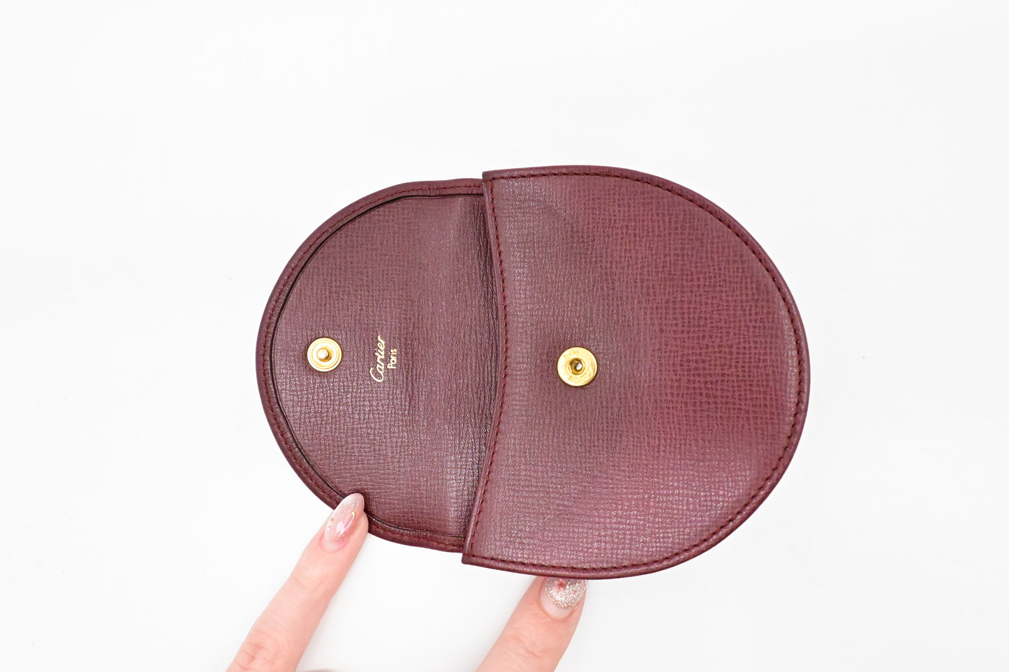 Cartier Coin Case in Burgundy Leather