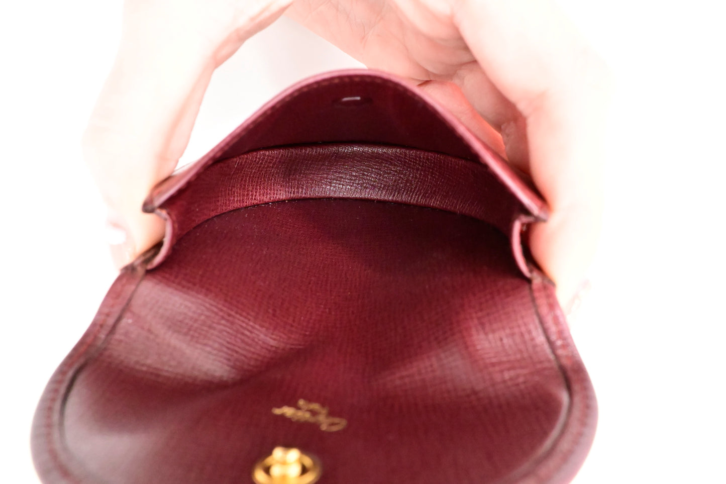 Cartier Coin Case in Burgundy Leather