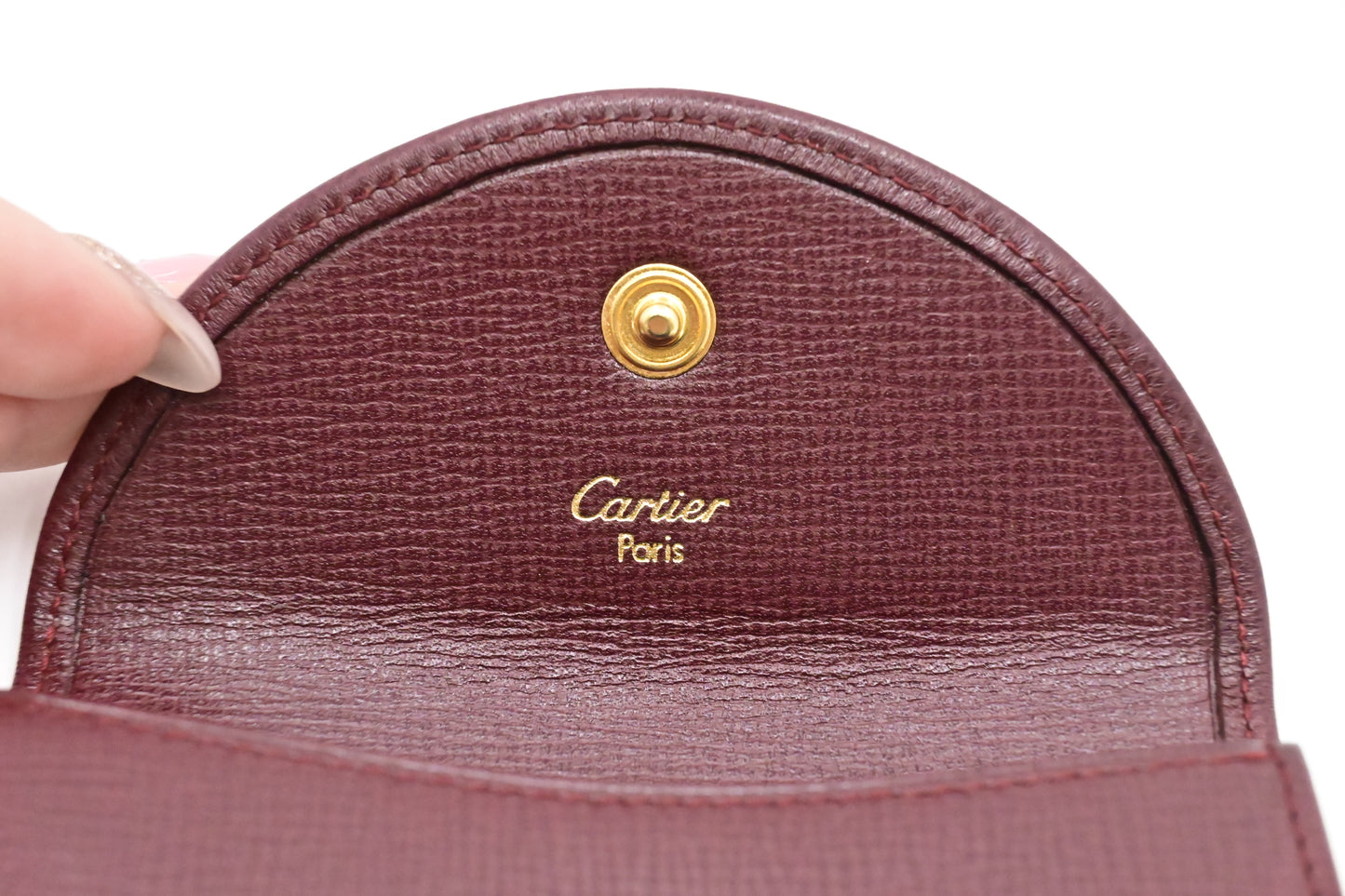 Cartier Coin Case in Burgundy Leather