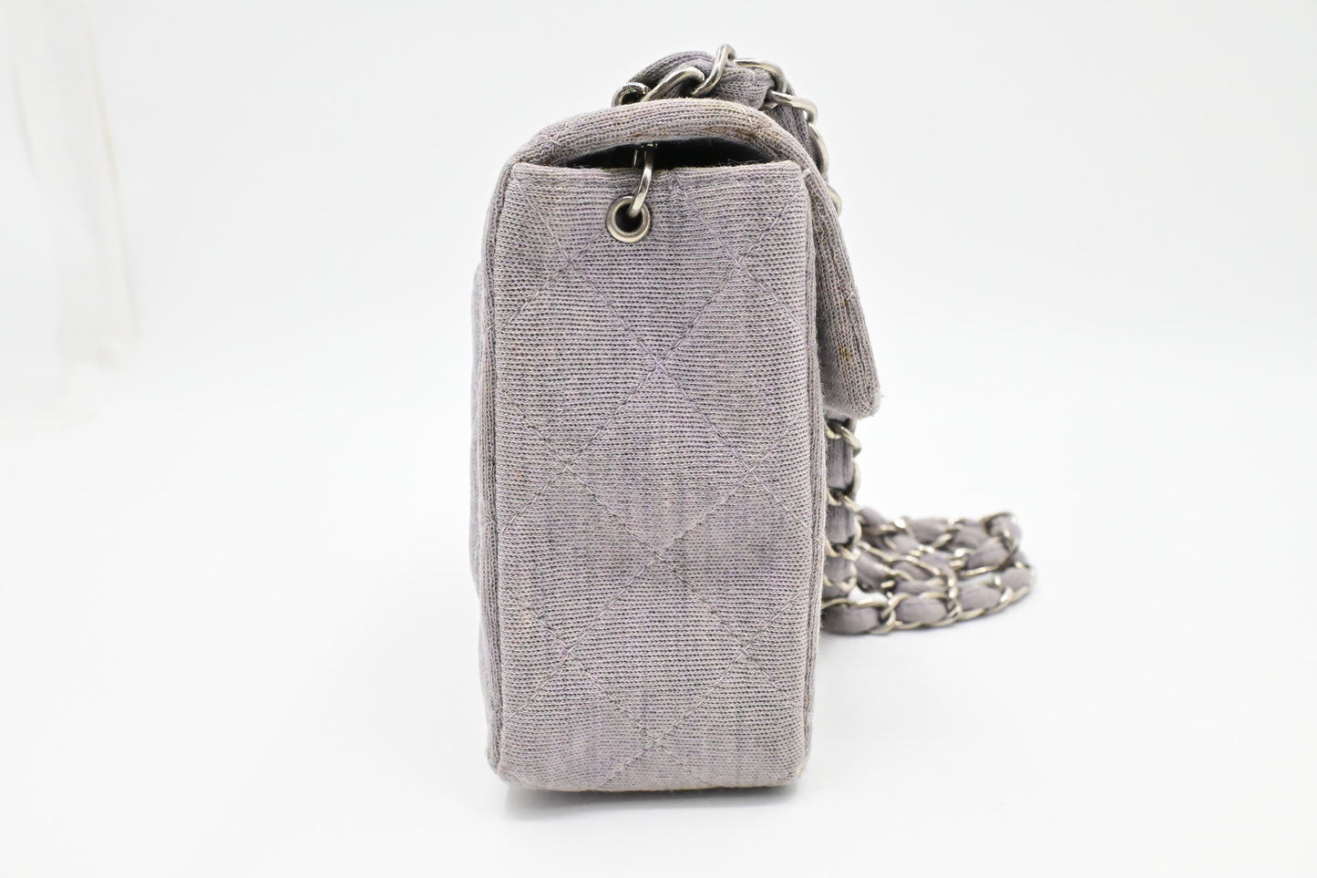 Chanel Mini Square in Lavender Gray Cotton Canvas