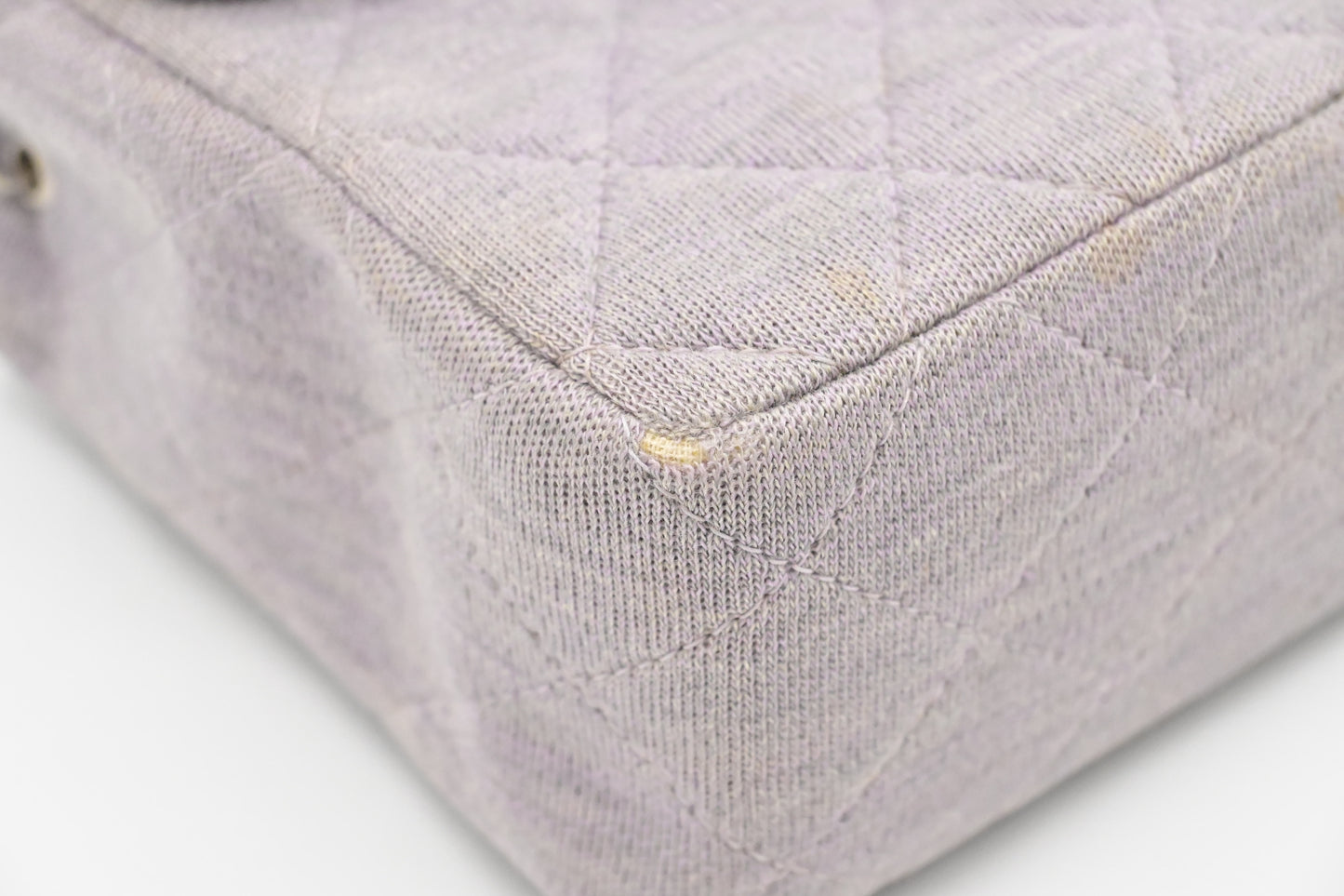 Chanel Mini Square in Lavender Gray Cotton Canvas