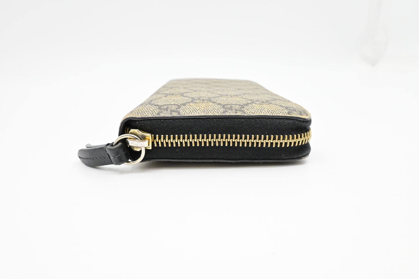 Gucci Bee Long Zippy Wallet in GG Supreme Canvas