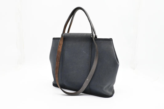 Hermes Cabag Elan PM in Navy Blue Canvas