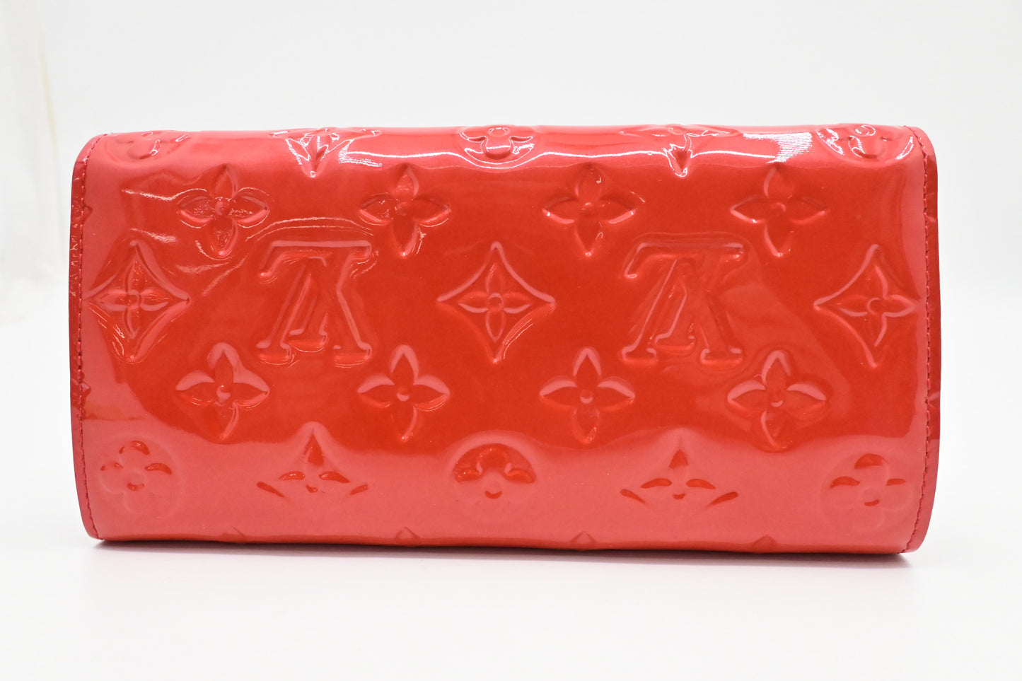 Louis Vuitton Sarah Wallet in Grapefruit Vernis Leather