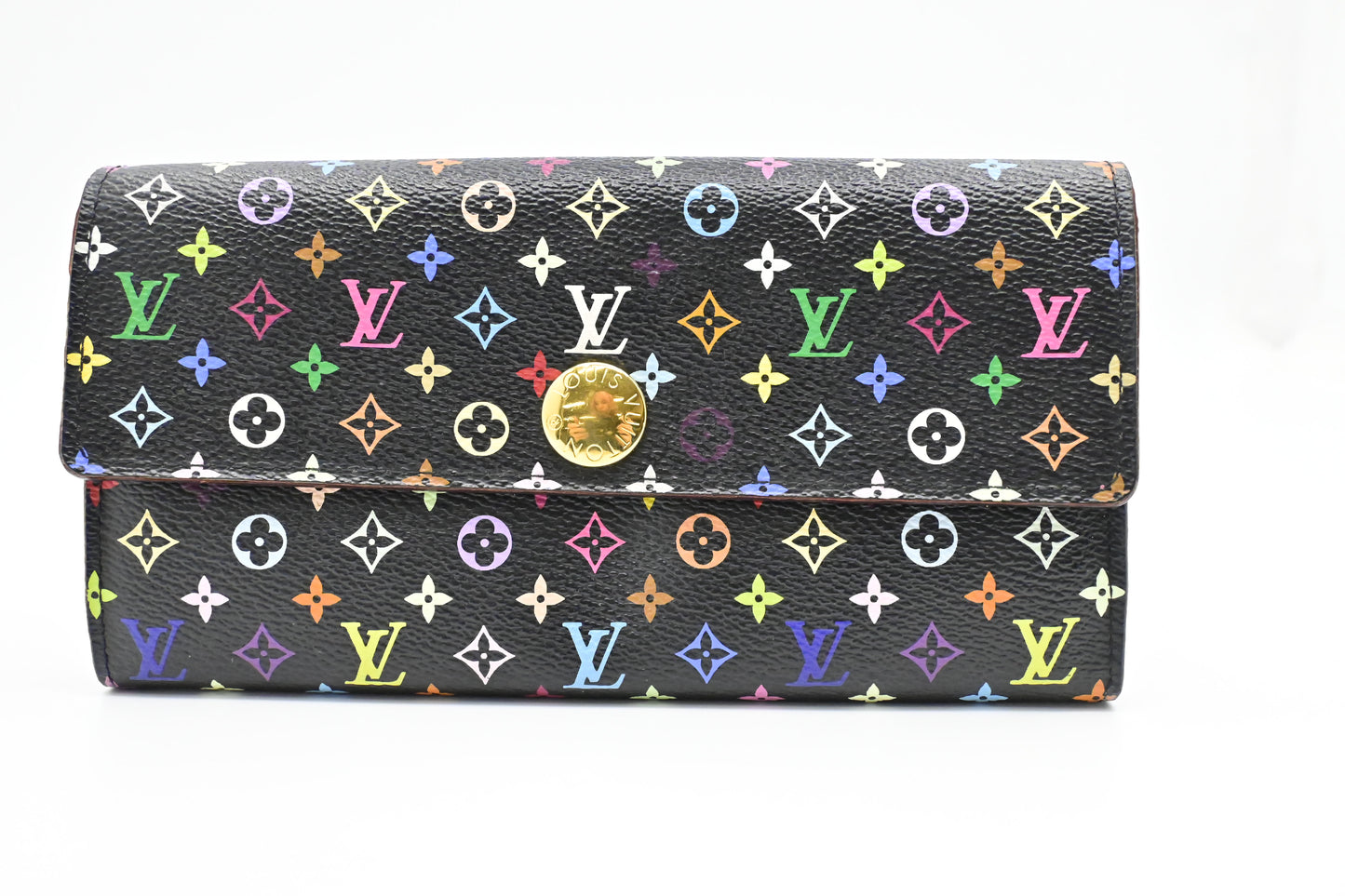 Louis Vuitton Sarah Wallet in Black Multicolor Monogram Canvas