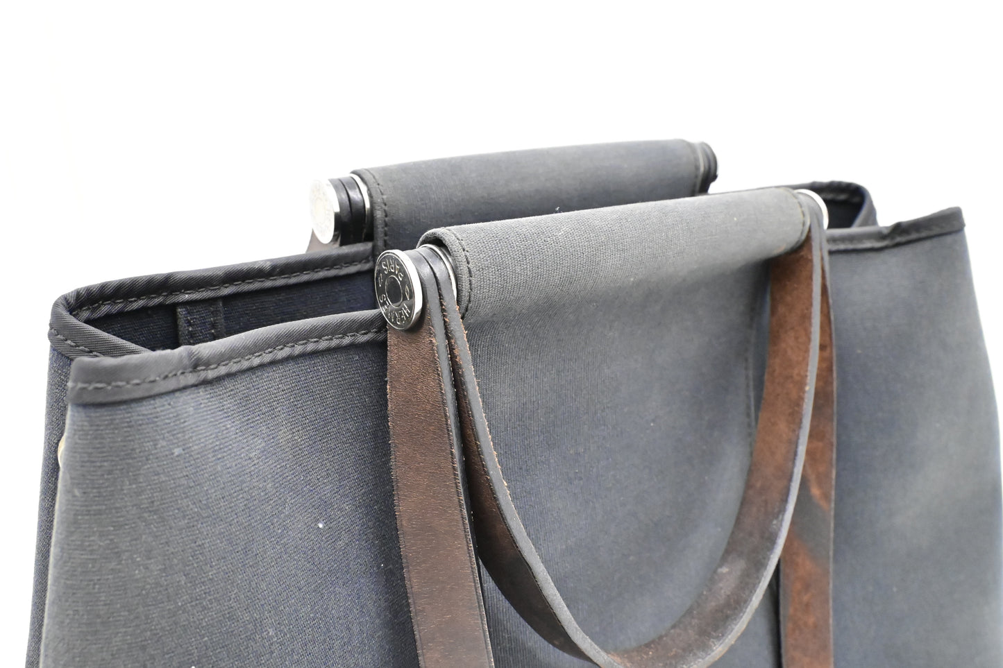 Hermes Cabag Elan PM in Navy Blue Canvas