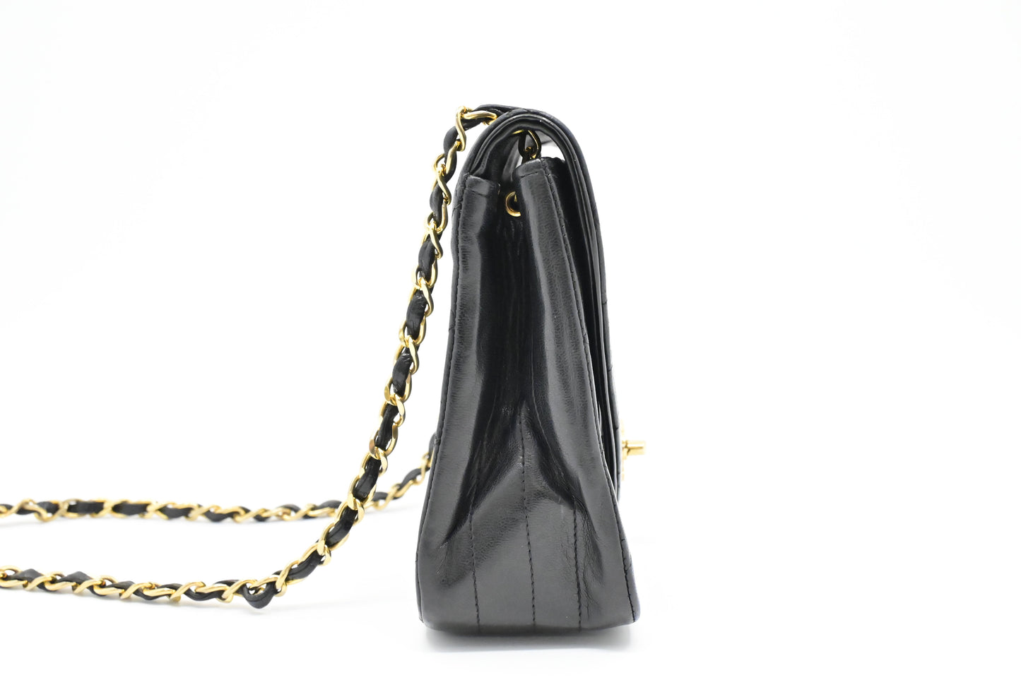 Chanel Round Flap in Black Matelassé Leather