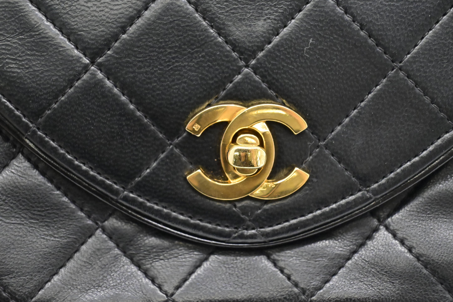 Chanel Round Flap in Black Matelassé Leather