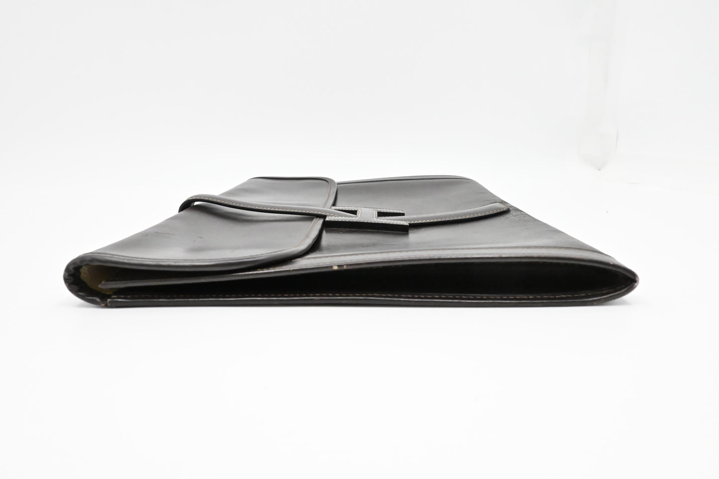 Hermes Jige GM in Dark Brown Box Calf Leather