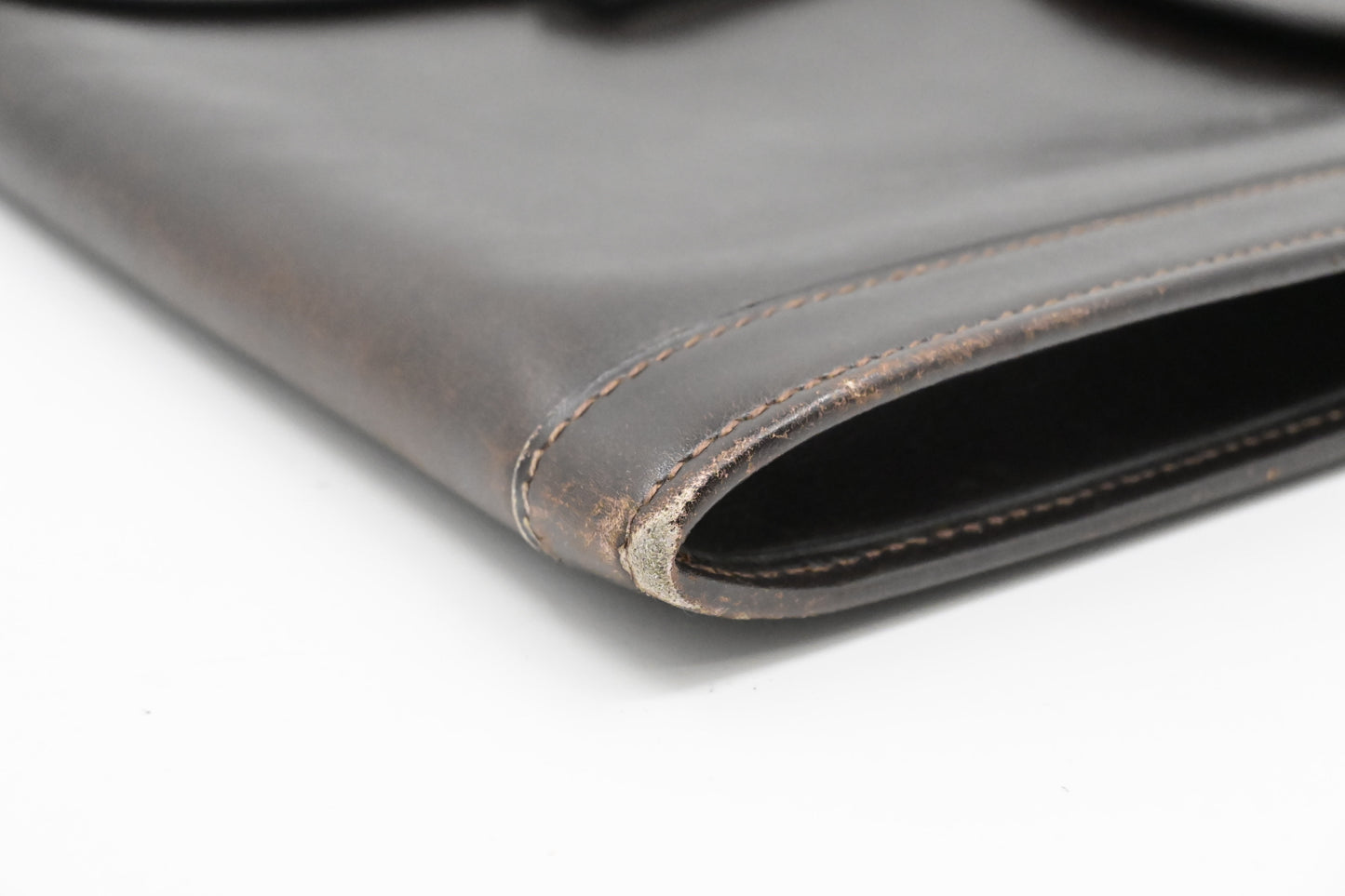 Hermes Jige GM in Dark Brown Box Calf Leather
