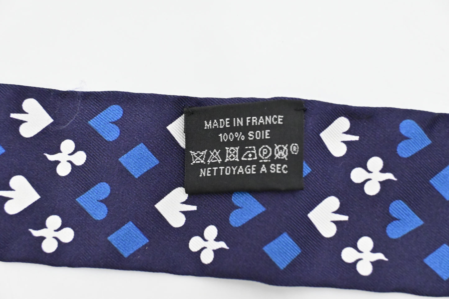 Hermes Twilly in Blue and White Silk
