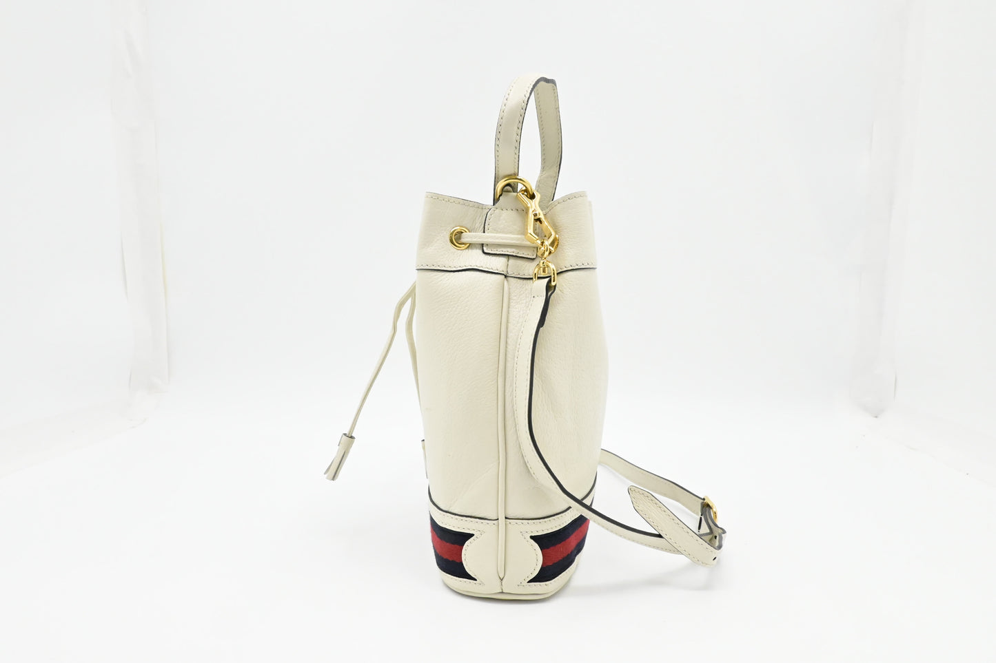 Gucci Ophidia Bucket Bag in White Leather