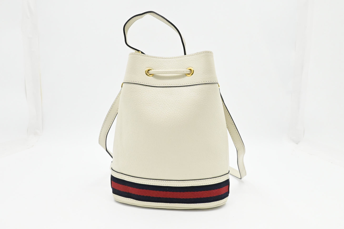 Gucci Ophidia Bucket Bag in White Leather