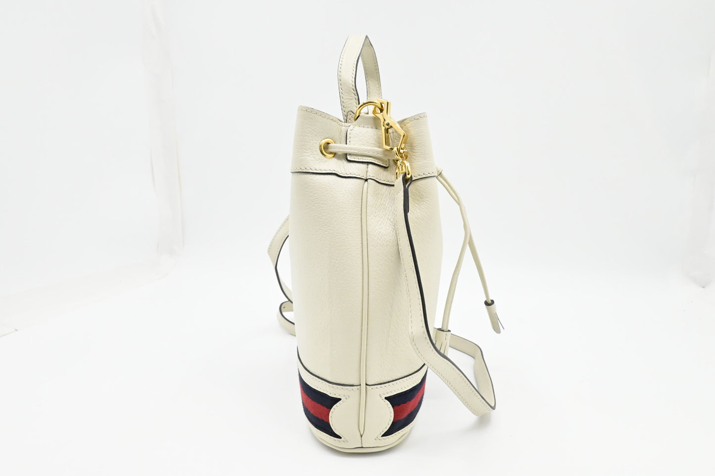 Gucci Ophidia Bucket Bag in White Leather