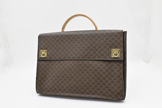 Celine Business Bag in Brown Macadam Canvas