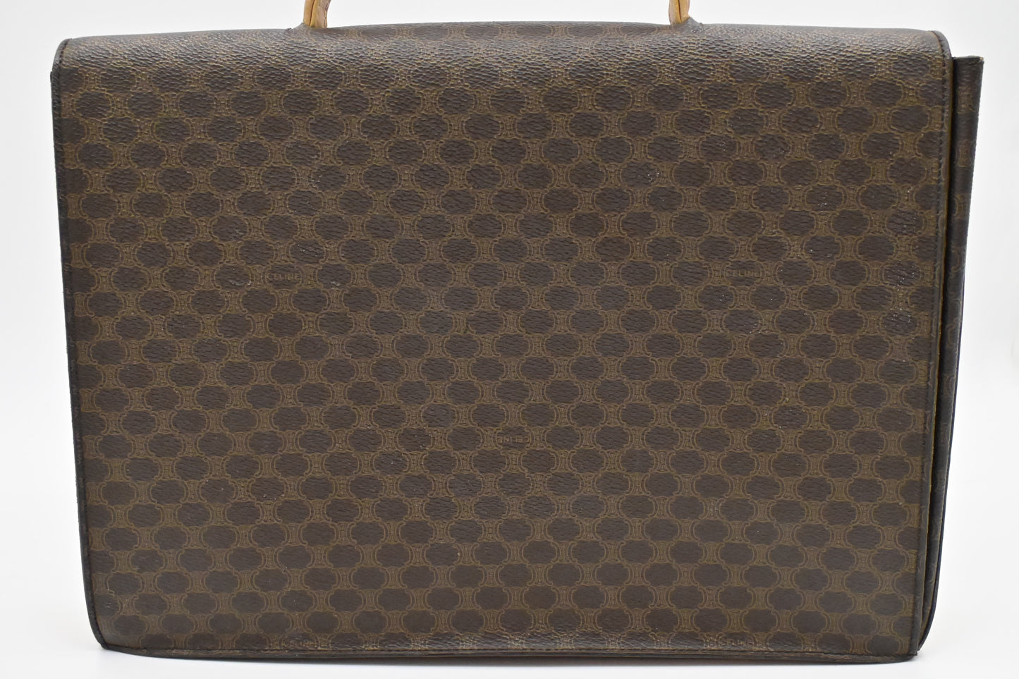 Celine Business Bag in Brown Macadam Canvas
