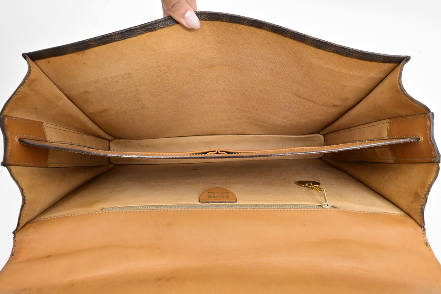Celine Business Bag in Brown Macadam Canvas