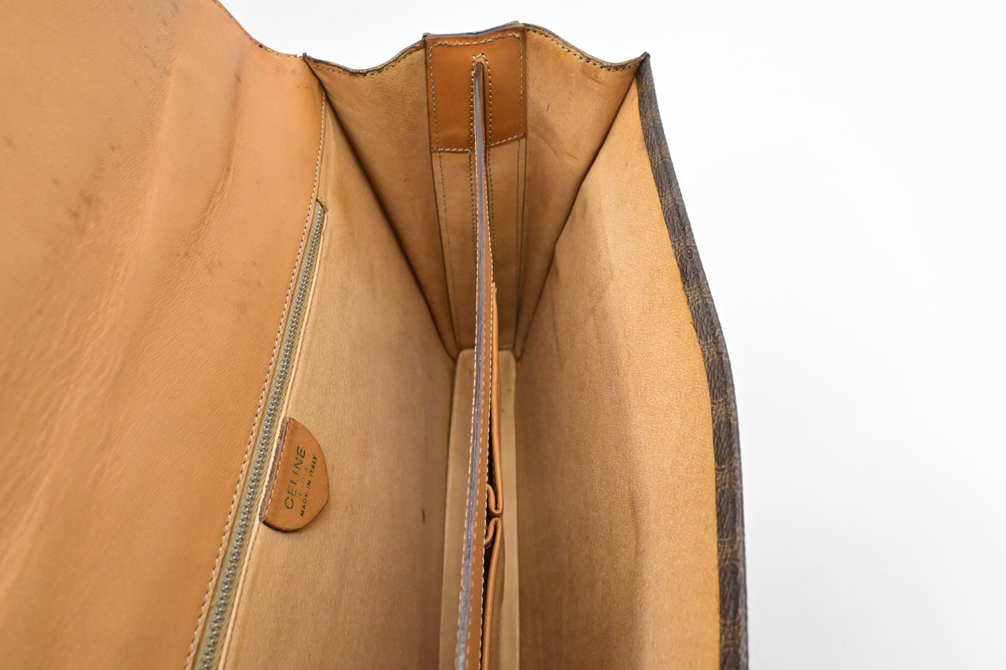 Celine Business Bag in Brown Macadam Canvas