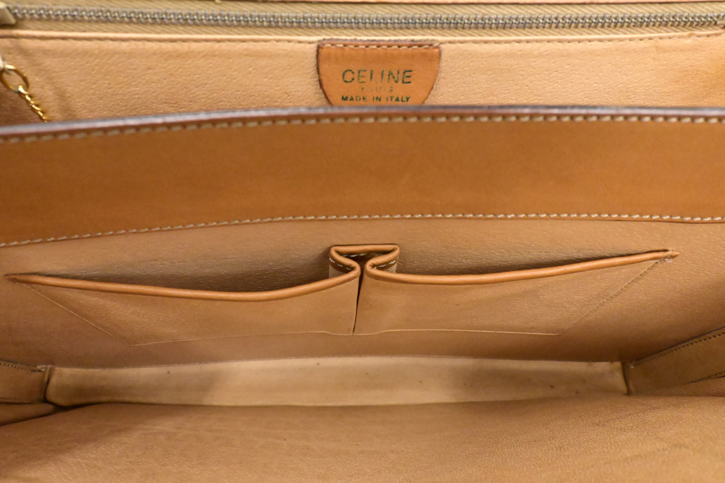 Celine Business Bag in Brown Macadam Canvas