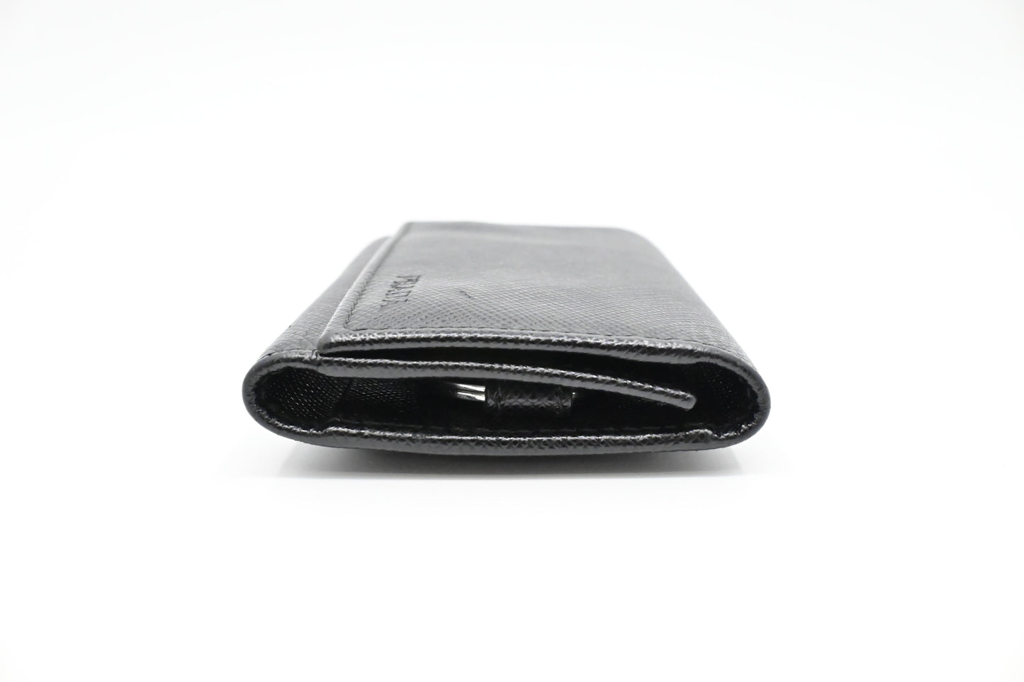 Prada 6 Key Case in Black Saffiano Leather