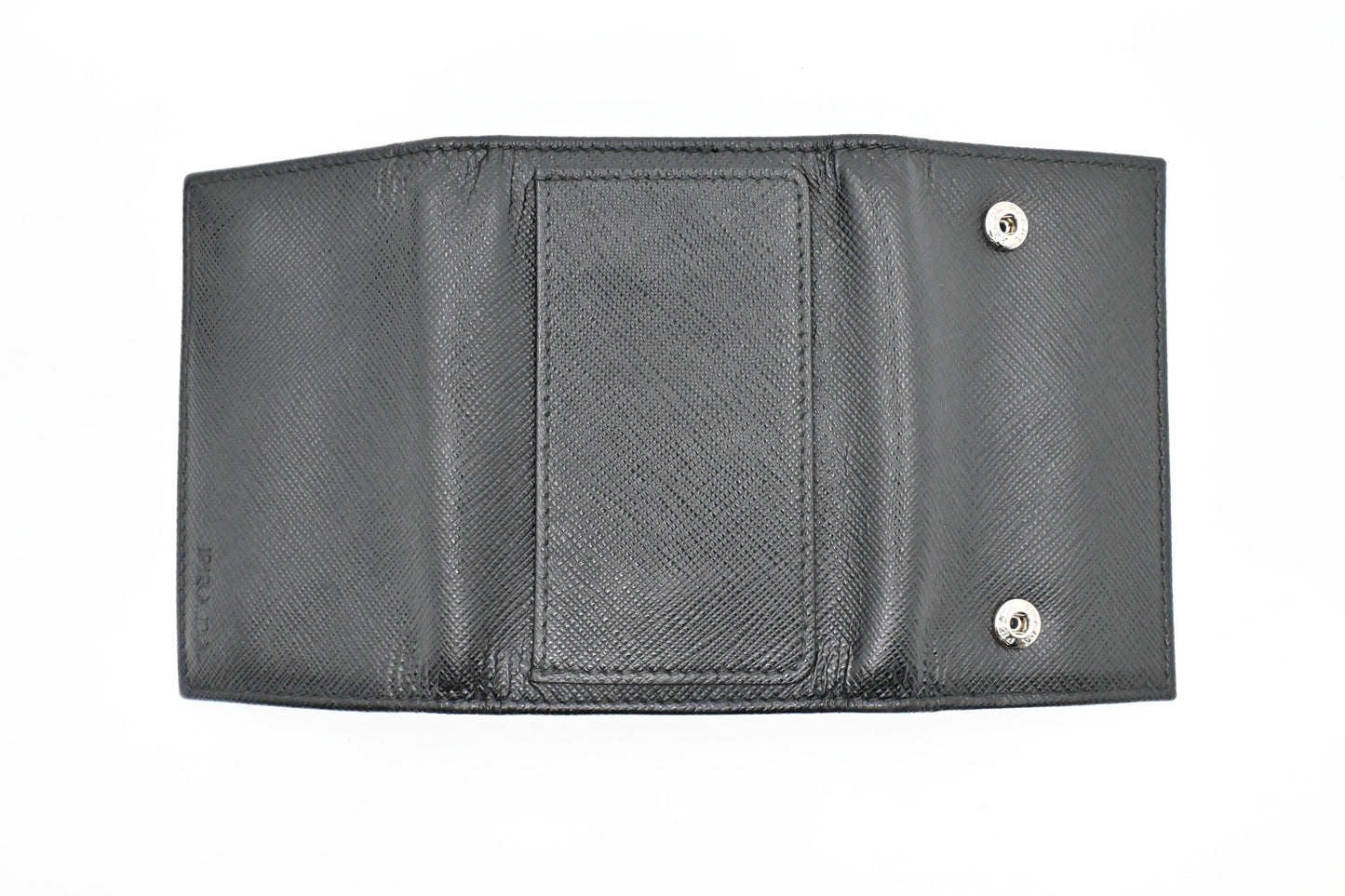 Prada 6 Key Case in Black Saffiano Leather