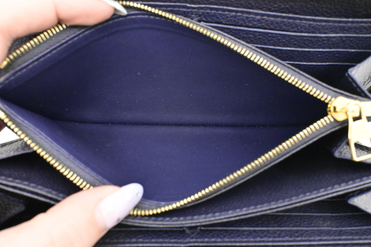 Louis Vuitton Zippy Long Wallet in Marine Rouge Empreinte Leather