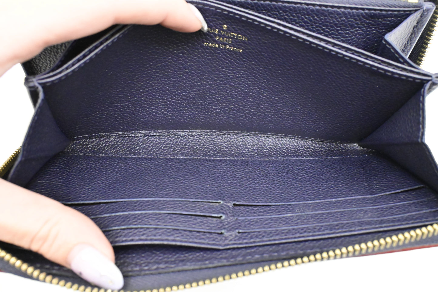 Louis Vuitton Zippy Long Wallet in Marine Rouge Empreinte Leather