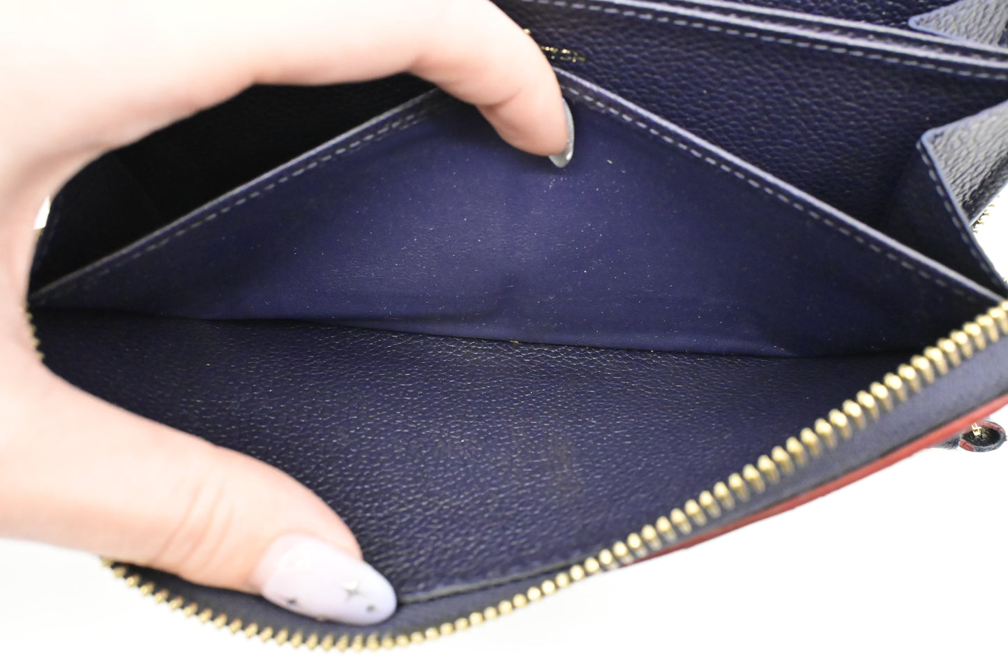 Louis Vuitton Zippy Long Wallet in Marine Rouge Empreinte Leather