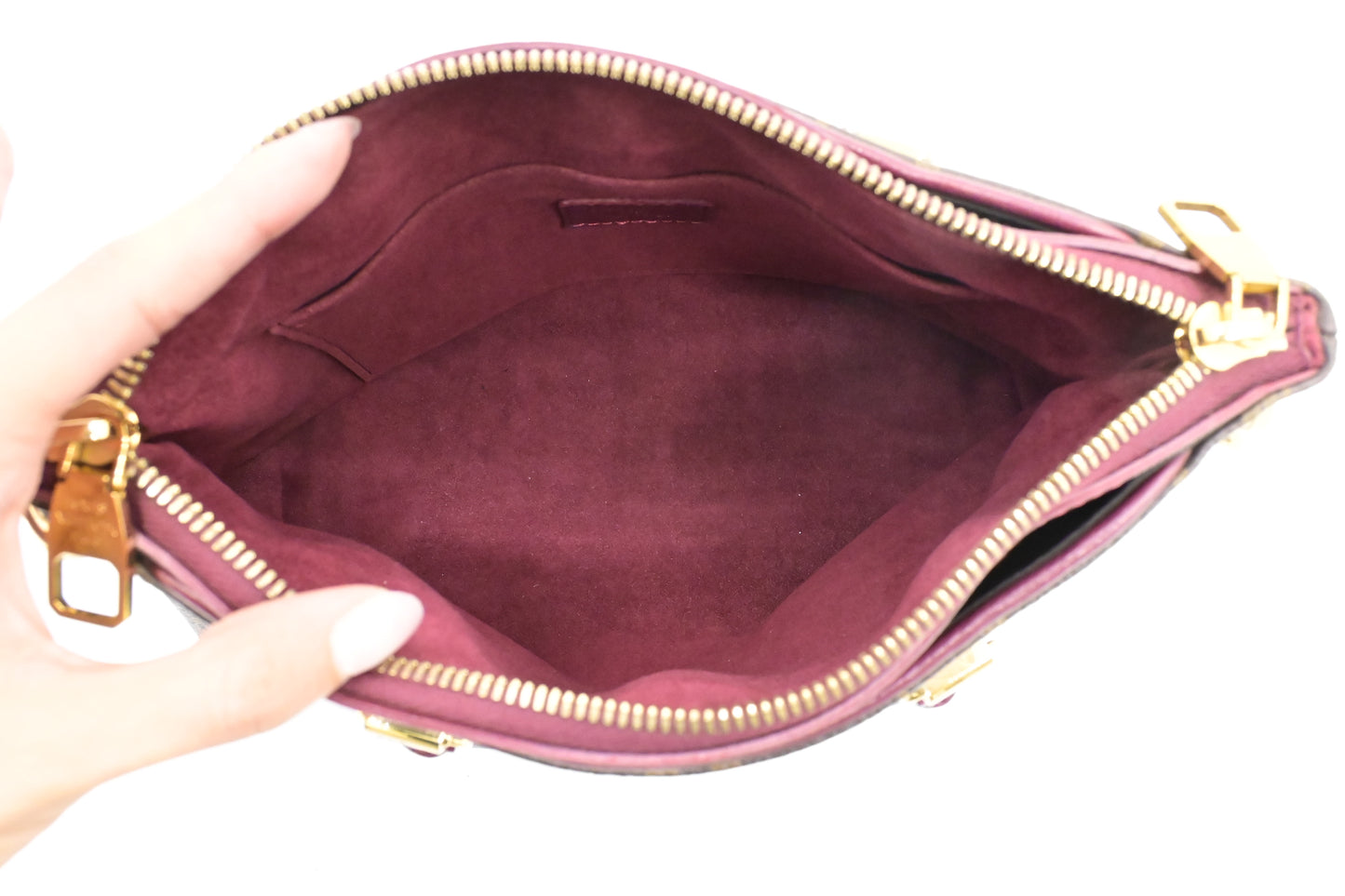 Louis Vuitton Pallas BB in Monogram Canvas & Raisin Leather