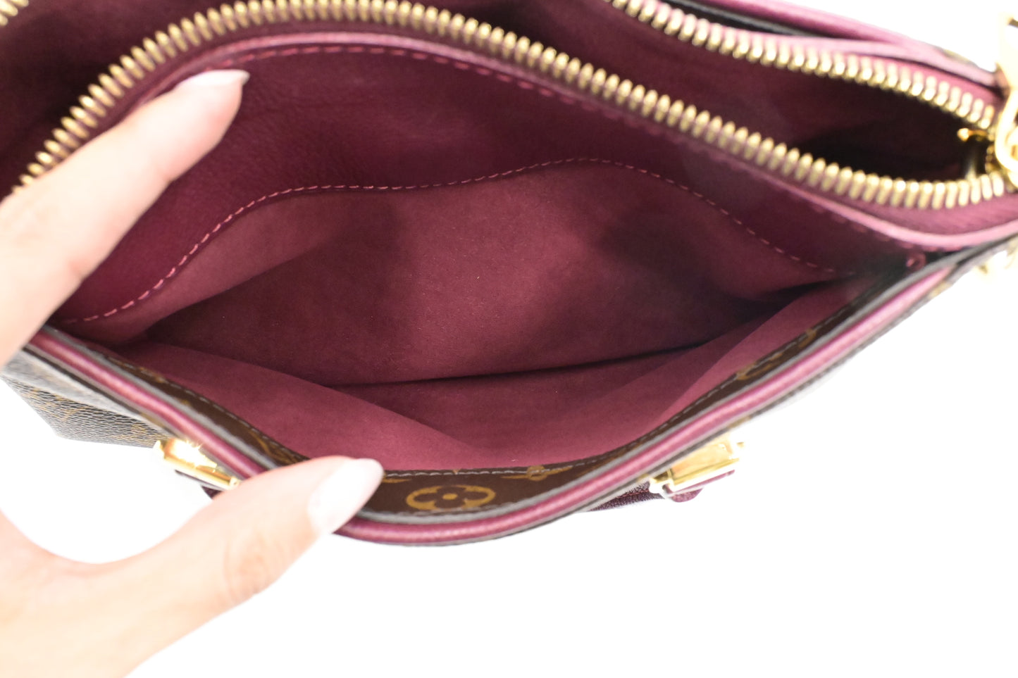 Louis Vuitton Pallas BB in Monogram Canvas & Raisin Leather