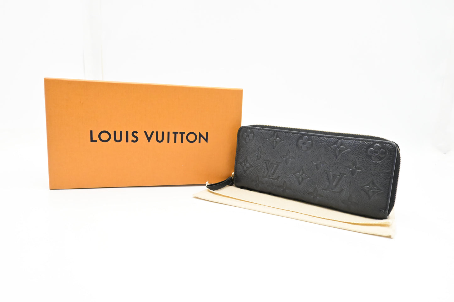 Louis Vuitton Clemence Wallet in Noir Empreinte Leather