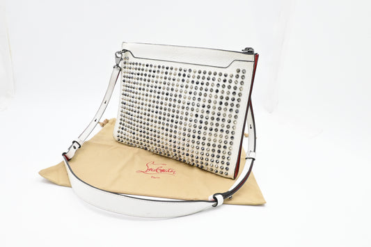Louboutin Skypouch Crossbody in White Leather