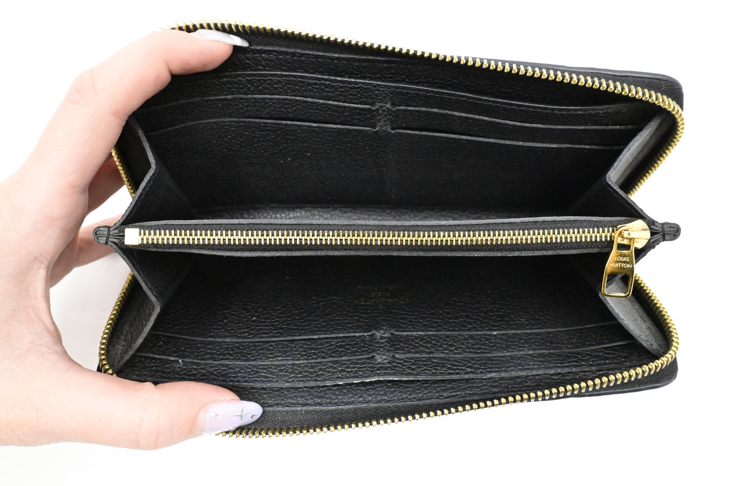 Louis Vuitton Clemence Wallet in Noir Empreinte Leather