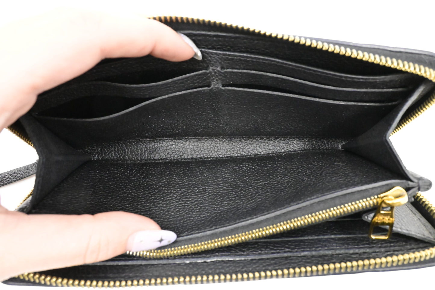 Louis Vuitton Clemence Wallet in Noir Empreinte Leather