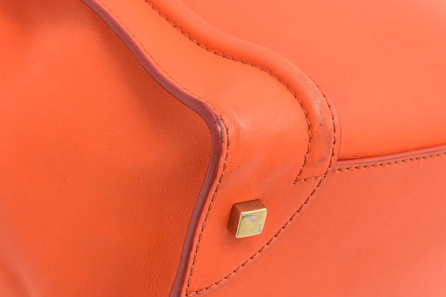 Celine Mini Luggage in Orange Leather