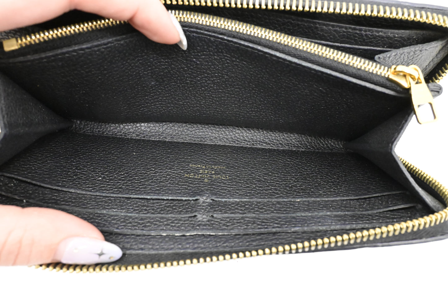 Louis Vuitton Clemence Wallet in Noir Empreinte Leather